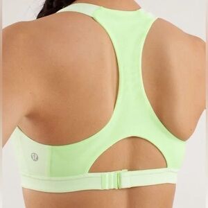 Lululemon 6 Hook Me Up Wagon Stripe Faded Zap Green Lilac Striped Sports Bra